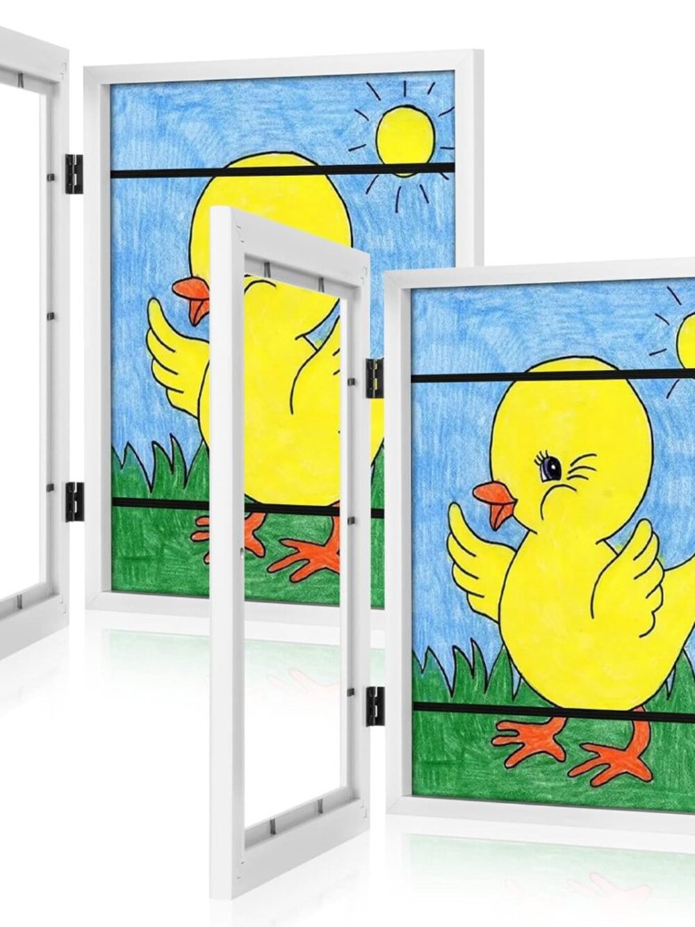 2-Pack] Kids Art Frames, 8.5x11 Front Opening Kids Artwork Frames Changeable, Wh